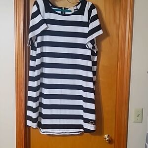Michael Kors Black and White Striped Dress